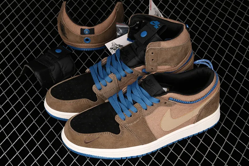 All categories Air Jordan Jordan series basketball shoes Air Jordan 1 High Z version Air Jordan 1 Switch "Black brown" AJ1 Joe 1 black brown zipper high-top cultural basketball shoes CW6576-200